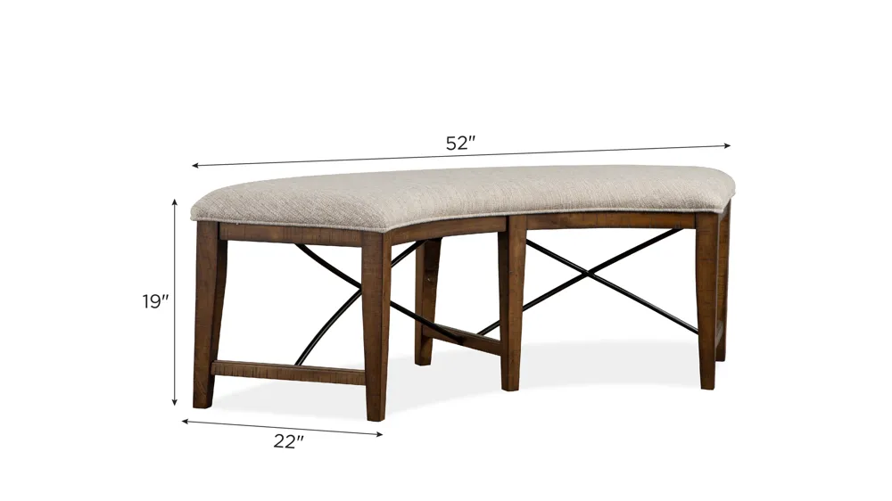 Ivy Ridge Curved Bench Dimensions