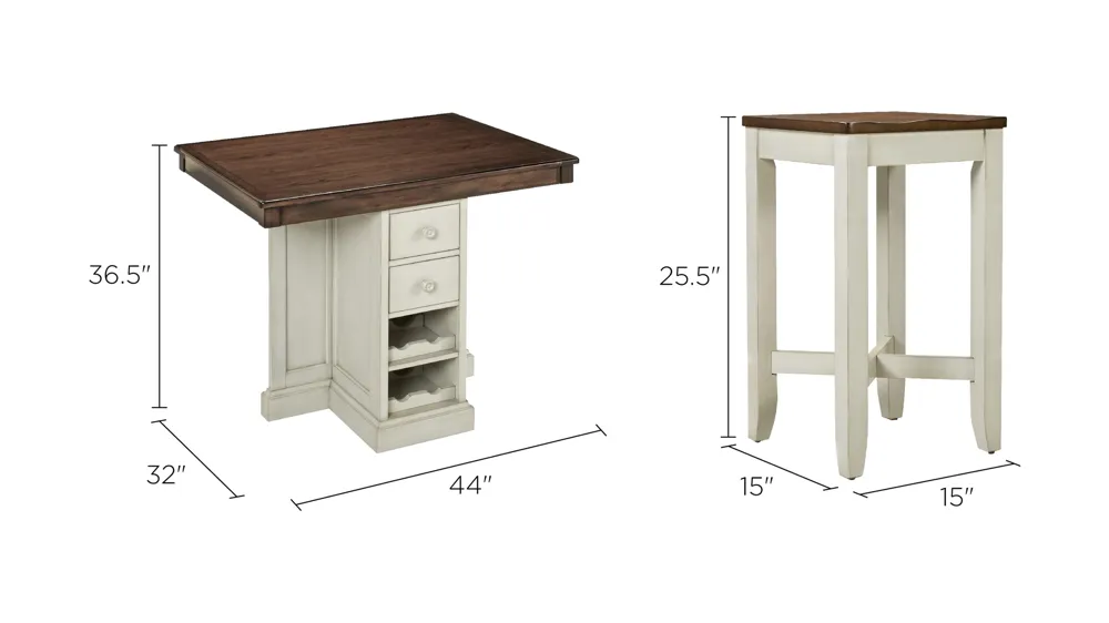Shea 5-pc. Counter-Height Dining Set Dimensions