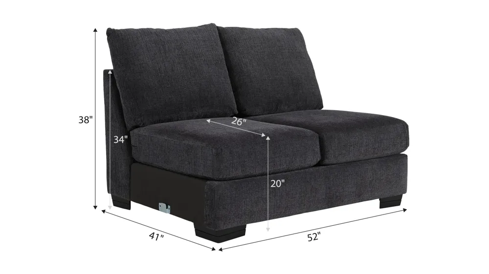 Cooper Armless Loveseat Dimensions
