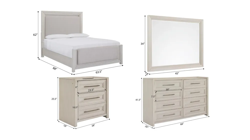 Florence 4-pc. Panel Bedroom Set w/ Tech Nightstand Dimensions