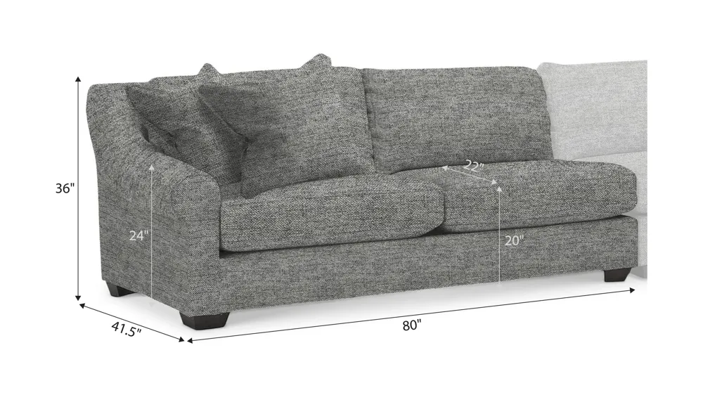 Thatcher Left Arm Facing Loveseat Dimensions