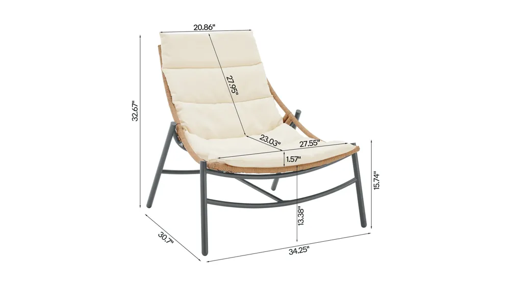 Sunset 3 Pc Patio Conversation Set Dimensions