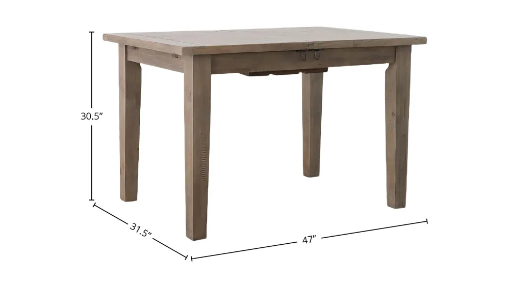 Irish Coast Small Extension Dining Table (47"/62") - Sundried Dimensions