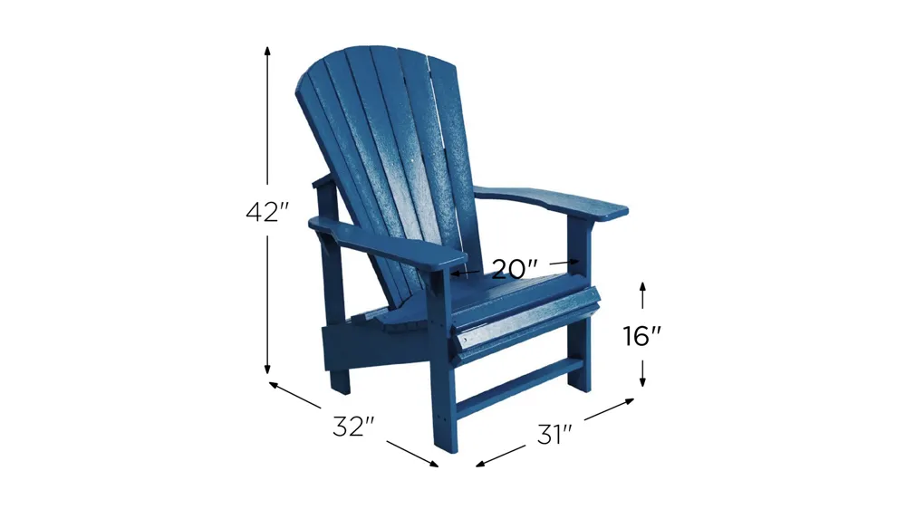 Generation Recycled Outdoor Upright Adirondack Chair Dimensions