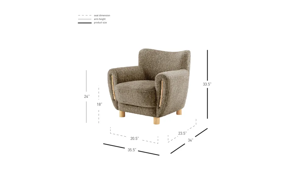 Bellamy Accent Arm Chair Dimensions