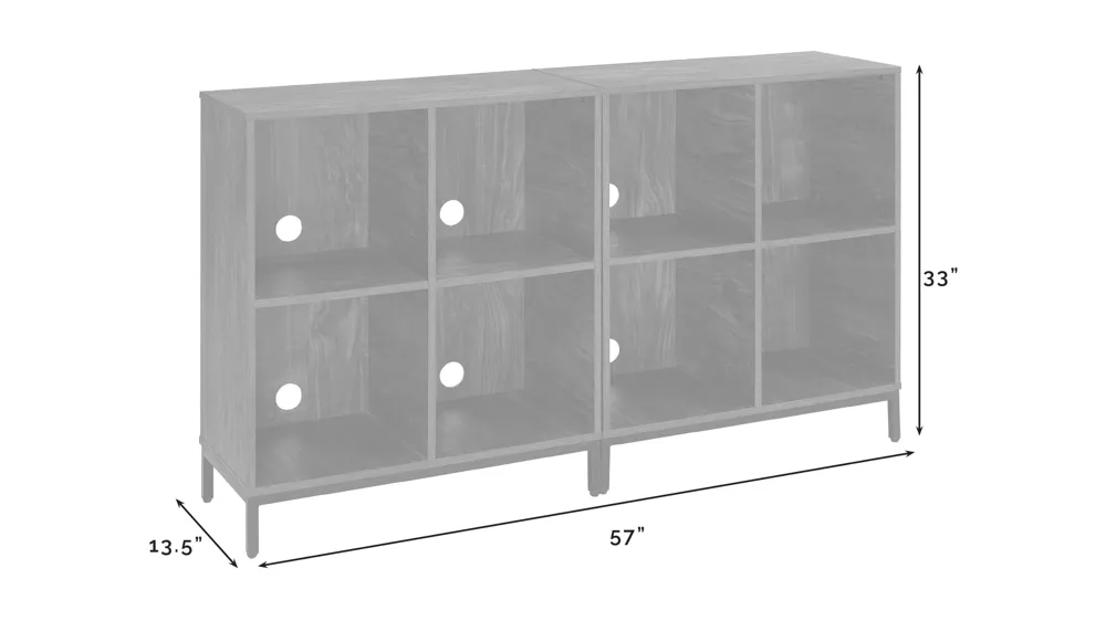 Jacobsen Bookcase 2-pc. Dimensions