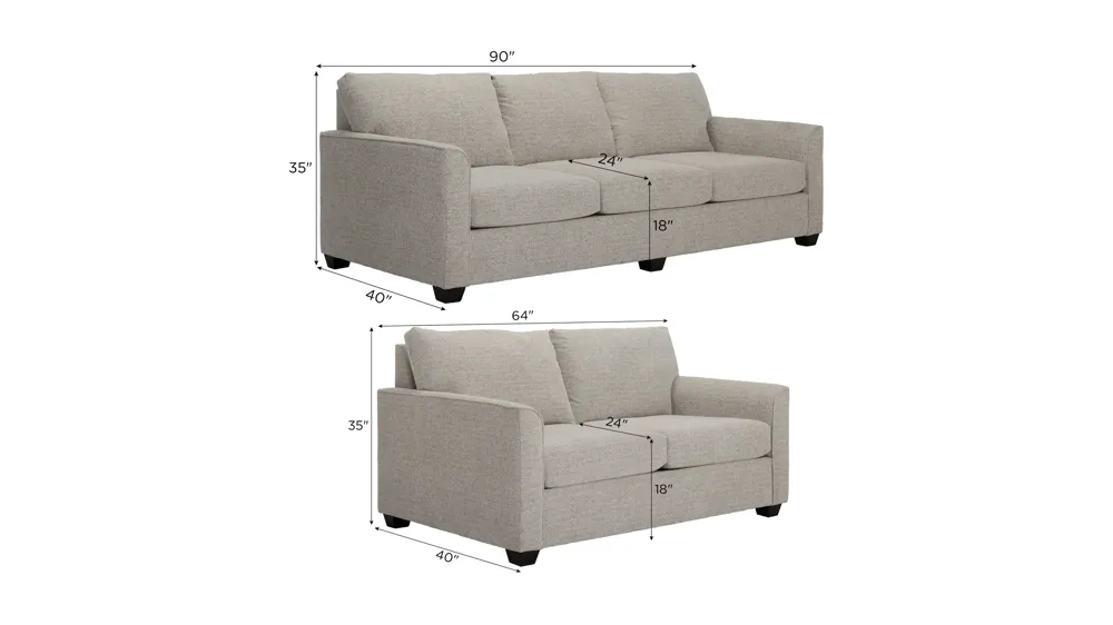 Kendall Living Room Set Dimensions