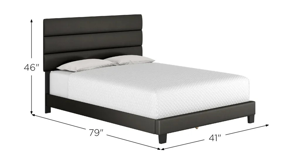 Parker Faux Leather Platform Bed Dimensions