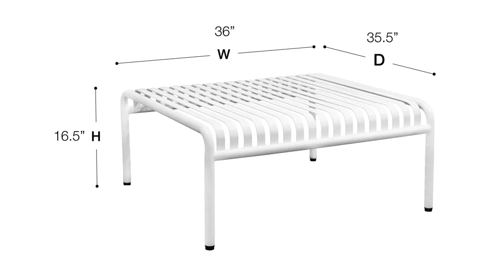 Enid 36" Outdoor Coffee Table Dimensions