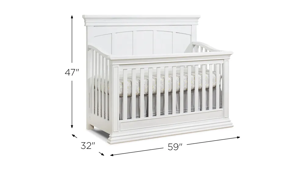 Modesto Four-in-One Crib with Conversion Kit Dimensions
