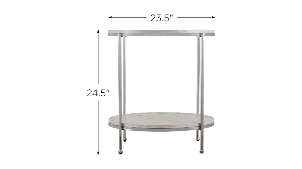 Cagney Round Faux Marble End Table Dimensions