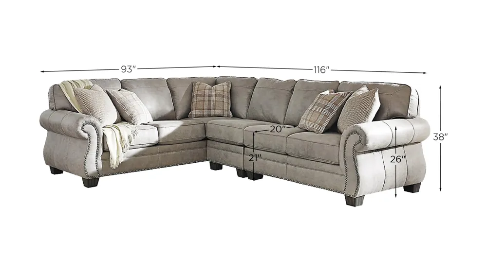 Olsberg 3-Piece Sectional Dimensions
