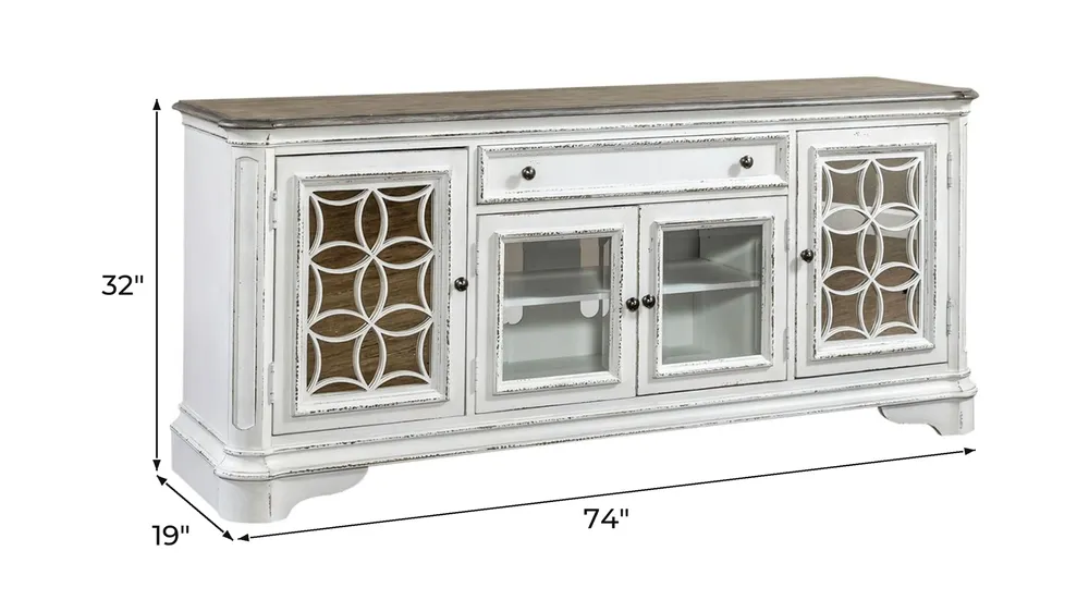 Magnolia Manor Entertainment TV Stand Dimensions