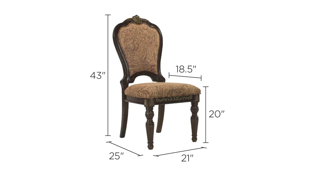 Regal Manor Chenille Dining Chair Dimensions