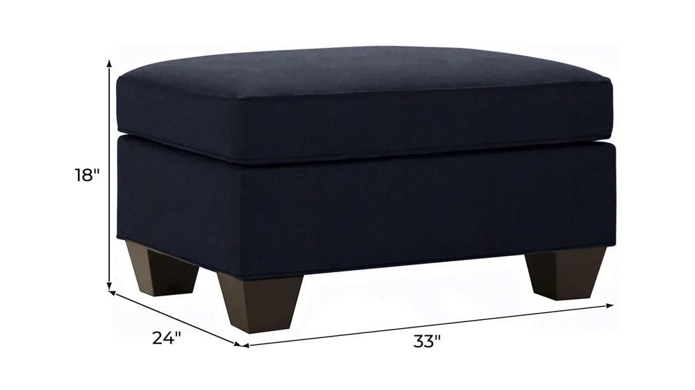 Briarwood Microfiber Ottoman Dimensions