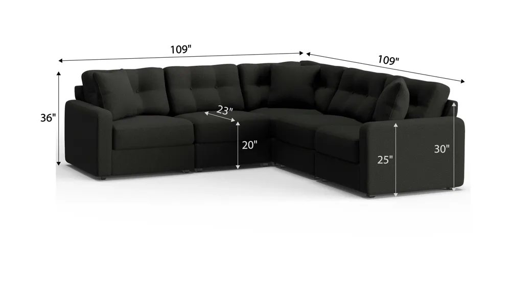 ModularOne 5-pc. Sectional Dimensions