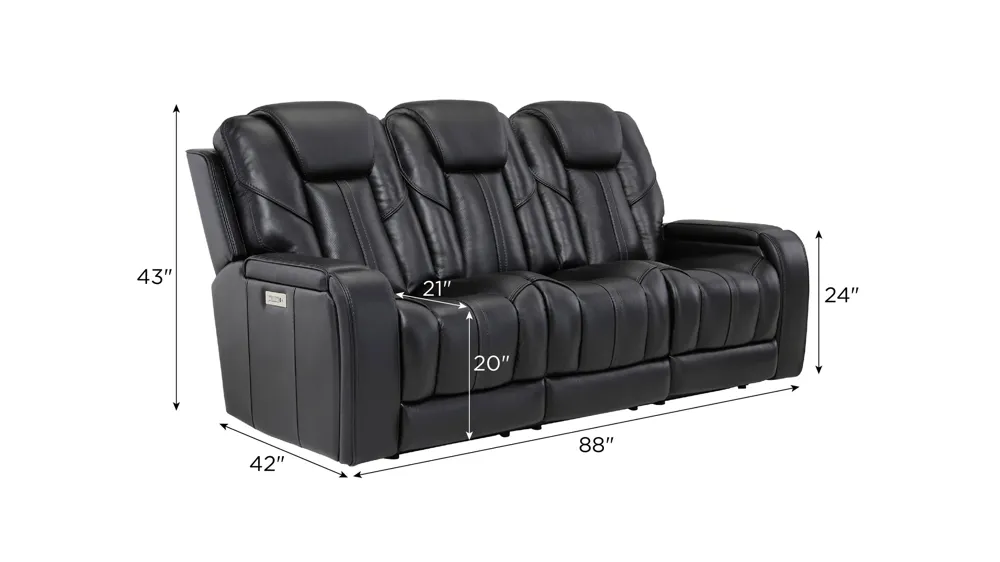 Starlight Zero Gravity Triple Power Sofa w/ Immersive Entertainment, Heat & Massage Dimensions