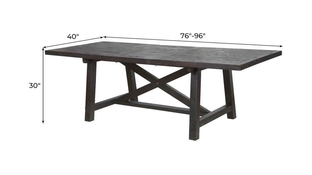 Zabela Dining Table w/ Leaf Dimensions