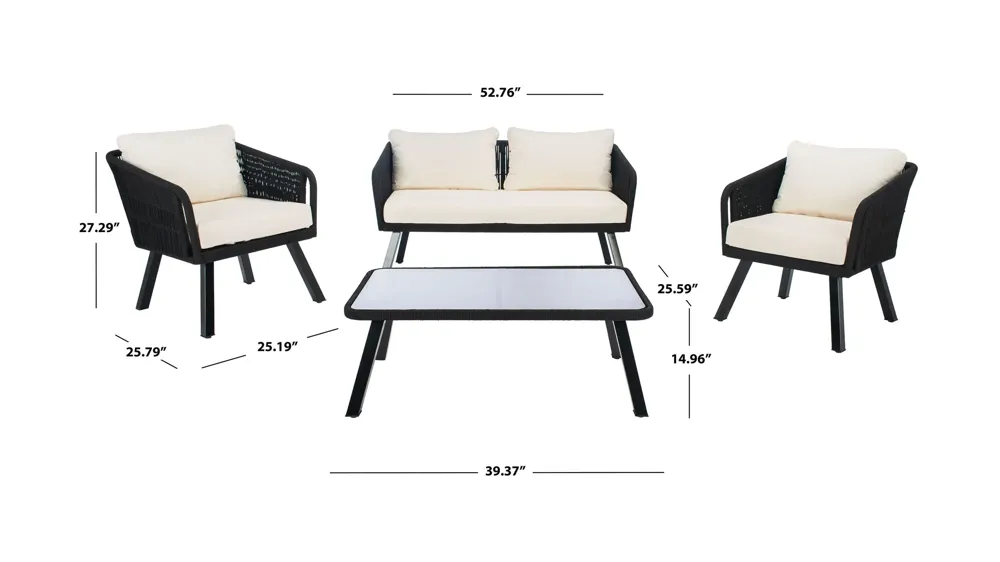 Paley 4-pc. Rope Living Set Dimensions