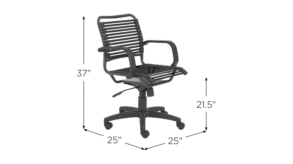 Bungie Flat Mid Back Office Chair Dimensions