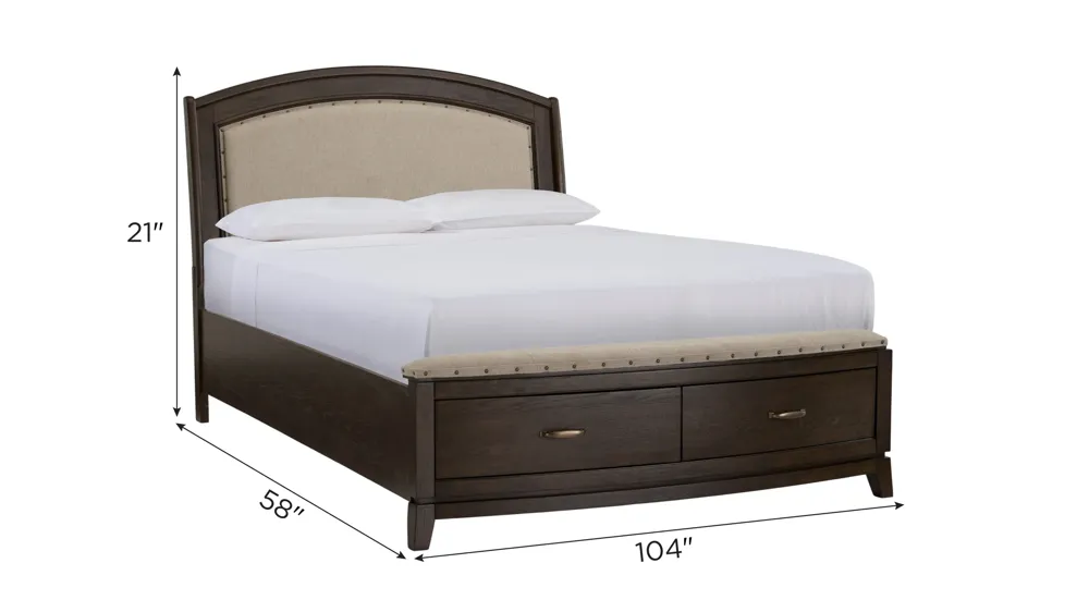 Coralie Upholstered Storage Bed Dimensions