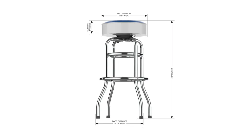 MLB Backless Swivel Bar Stool Dimensions