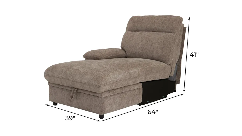 Enbridge Left Arm Facing Dual Power Storage Chaise Dimensions