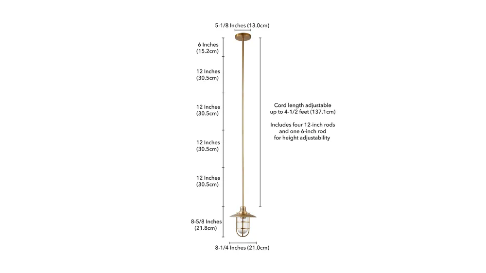Darwin Pendant Dimensions