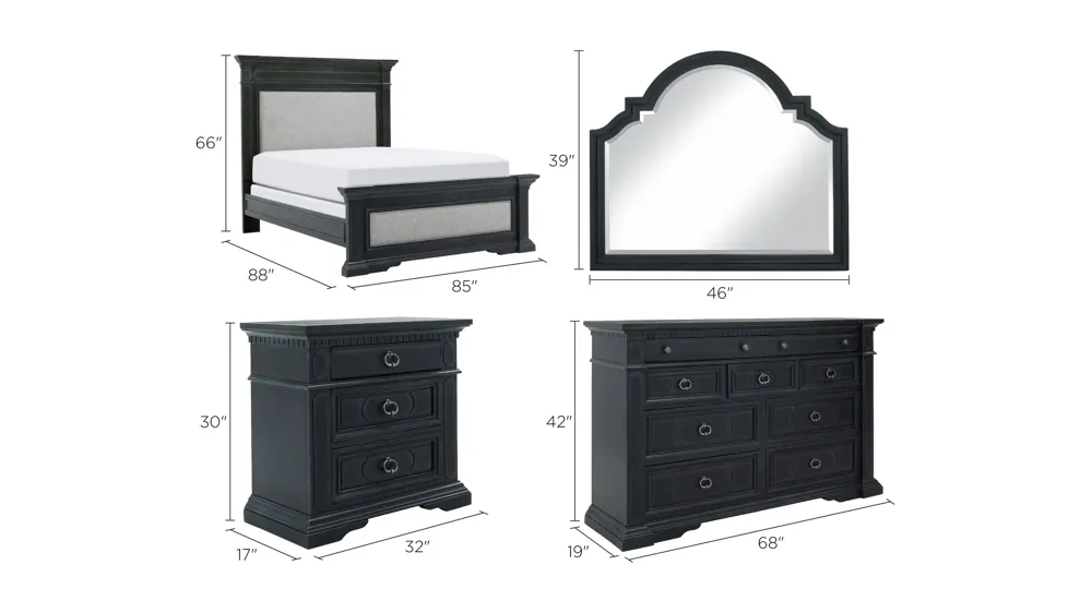 Hillhurst 4-pc. Bedroom Set Dimensions