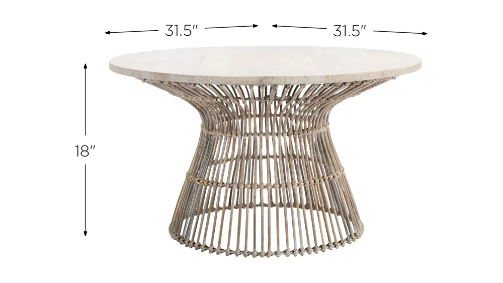 Rocco Round Coffee Table Dimensions