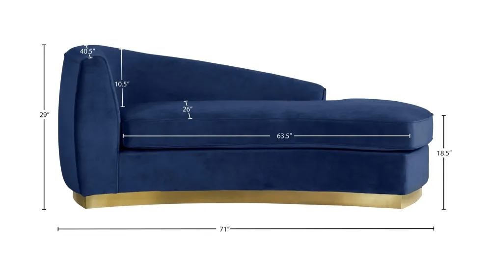 Julian Velvet Chaise Dimensions
