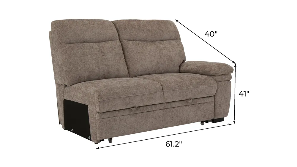 Enbridge Right Arm Facing Pop Up Sleeper Dimensions