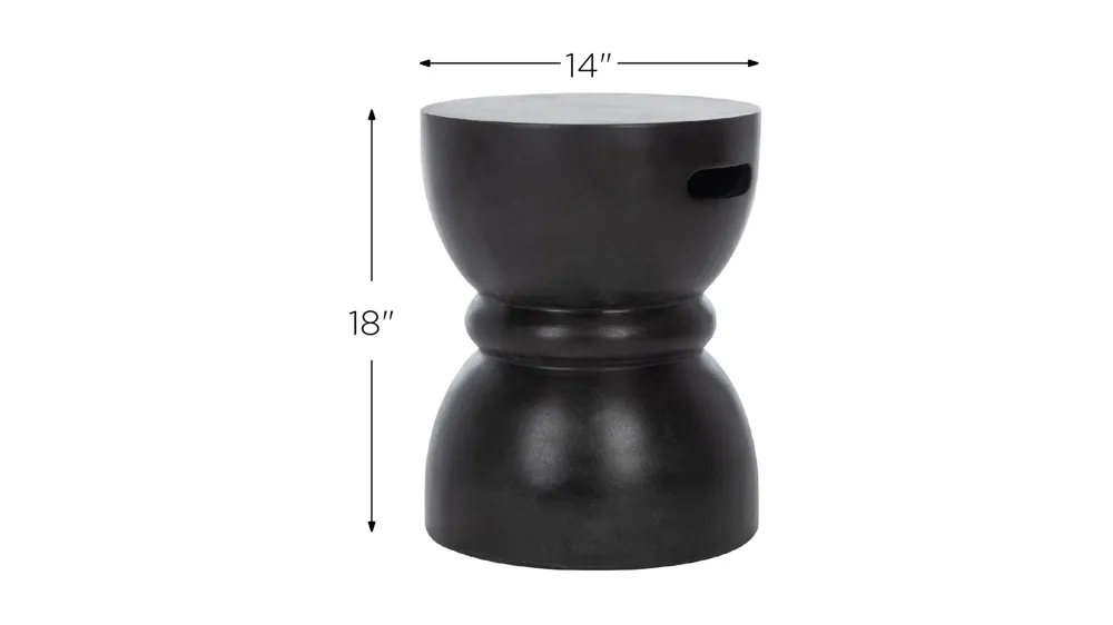 Kerman Outdoor Concrete Accent Stool Dimensions