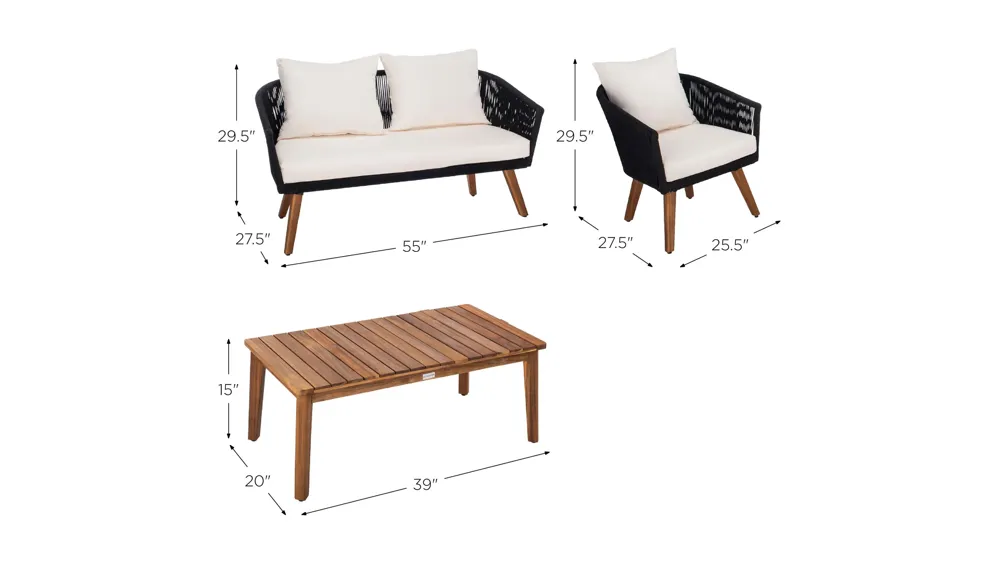Velso 4-pc. Outdoor Living Set Dimensions
