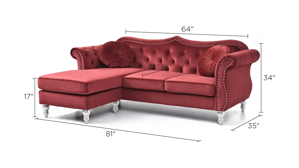 Hollywood Sectional Sofa Dimensions