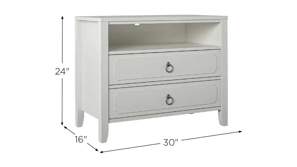 Novogratz Her Majesty Two Drawer Nightstand Dimensions