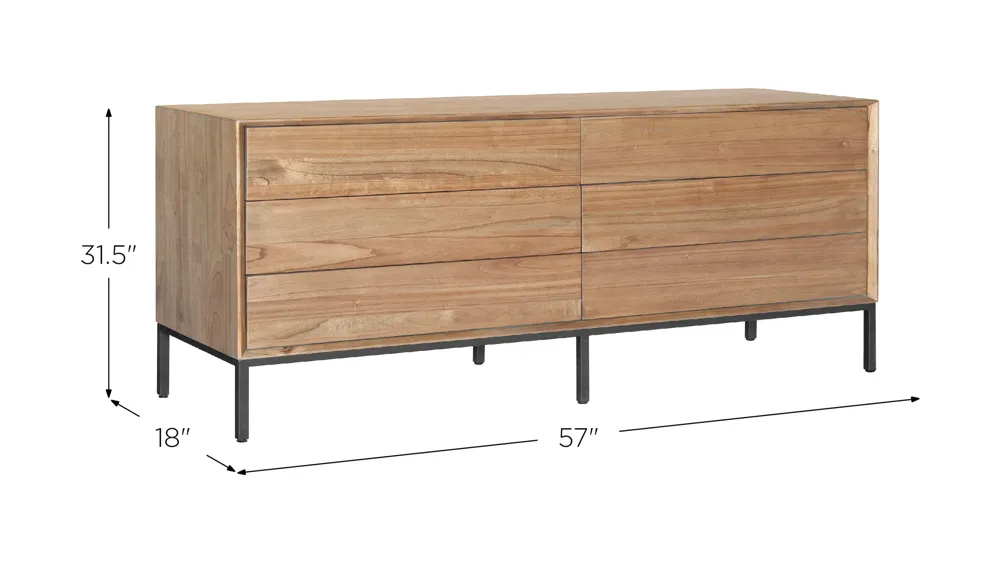 Hathaway 6-Drawer Dresser Dimensions