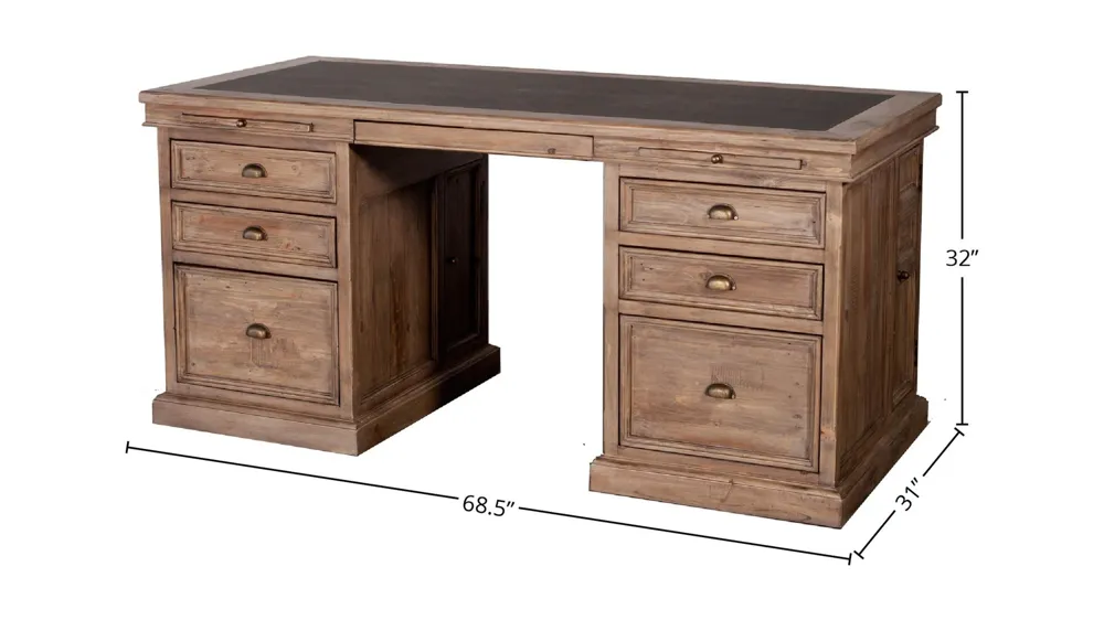 Lifestyle Double Desk - Sundried Dimensions