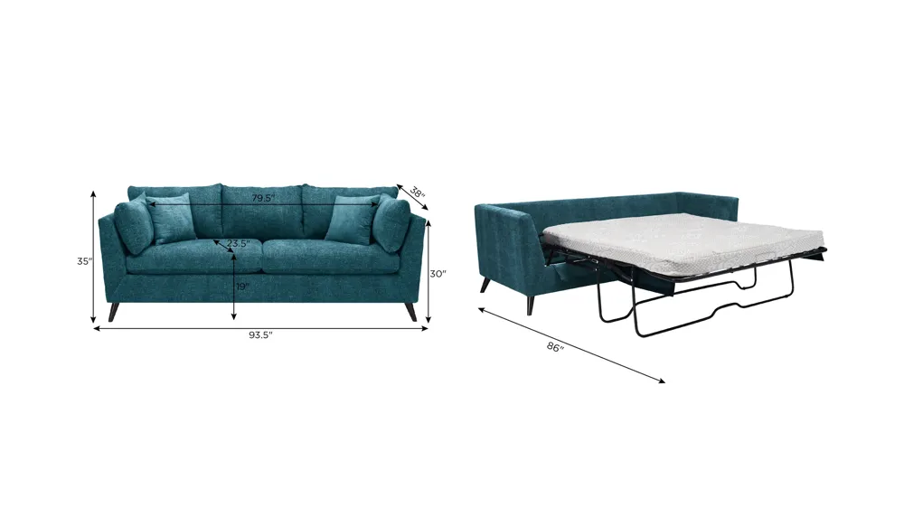 Caruso Queen Sleeper Sofa Dimensions