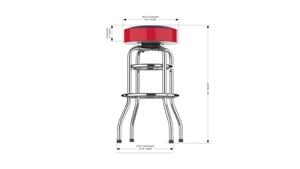 NHL Backless Swivel Bar Stool Dimensions