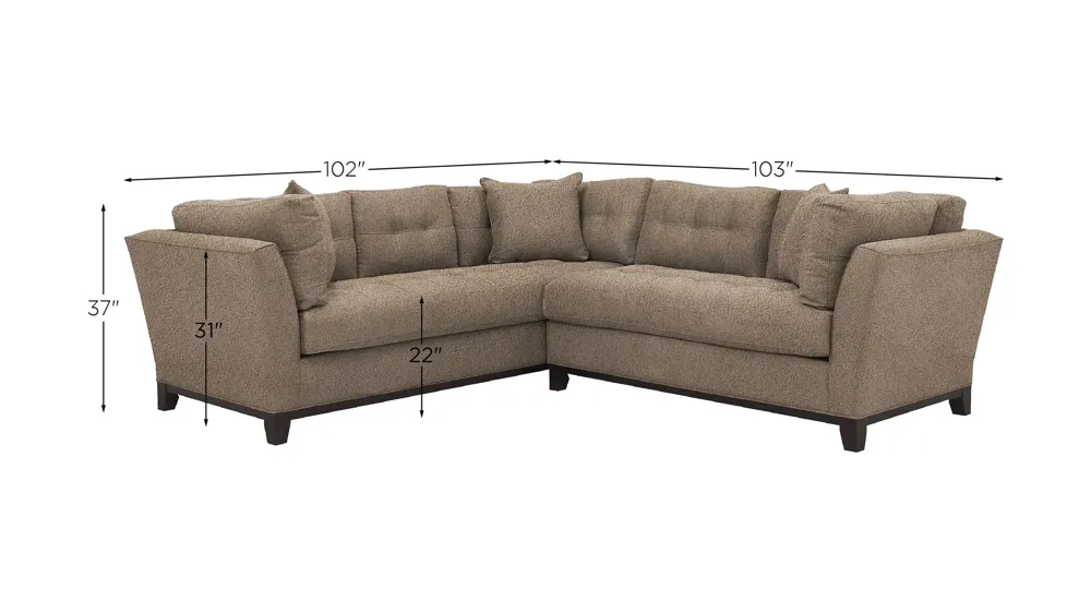 Cityscape 2-pc. Sectional Dimensions