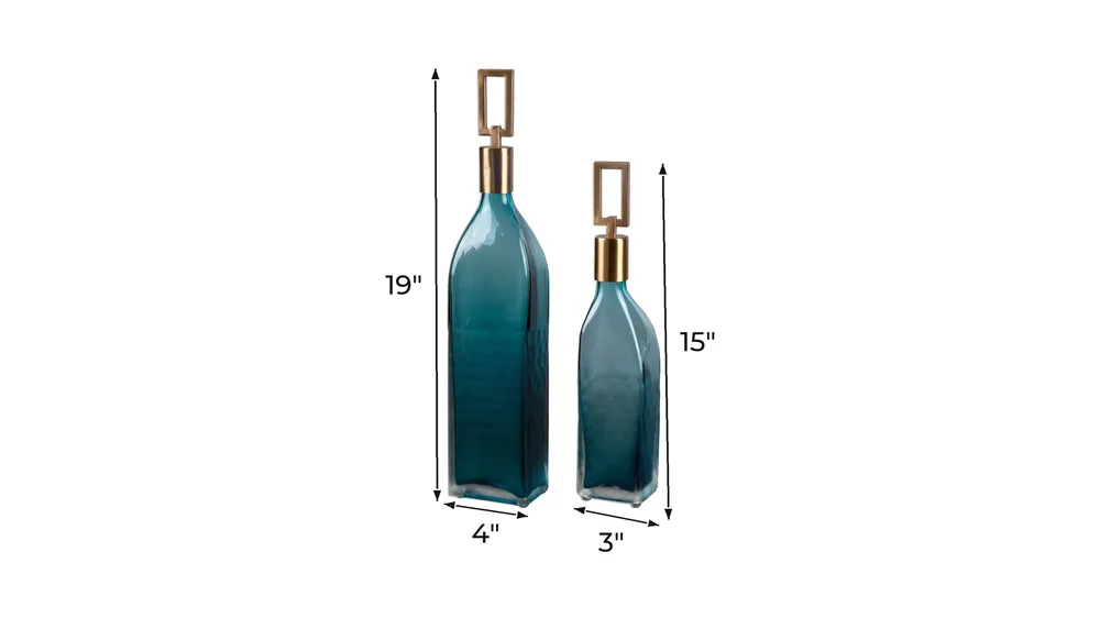 Annabella Glass Bottles: Set of 2 Dimensions