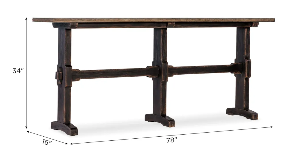 Americana Trestle Console Table Dimensions