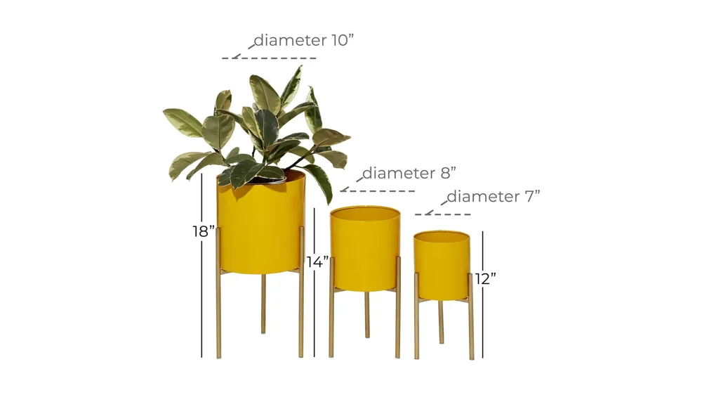 Ivy Collection Spritzy Planter Set of 3 Dimensions