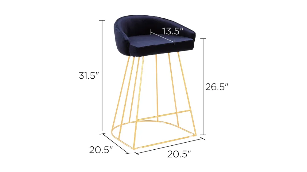 Canary Counter Stools: Set of 2 Dimensions