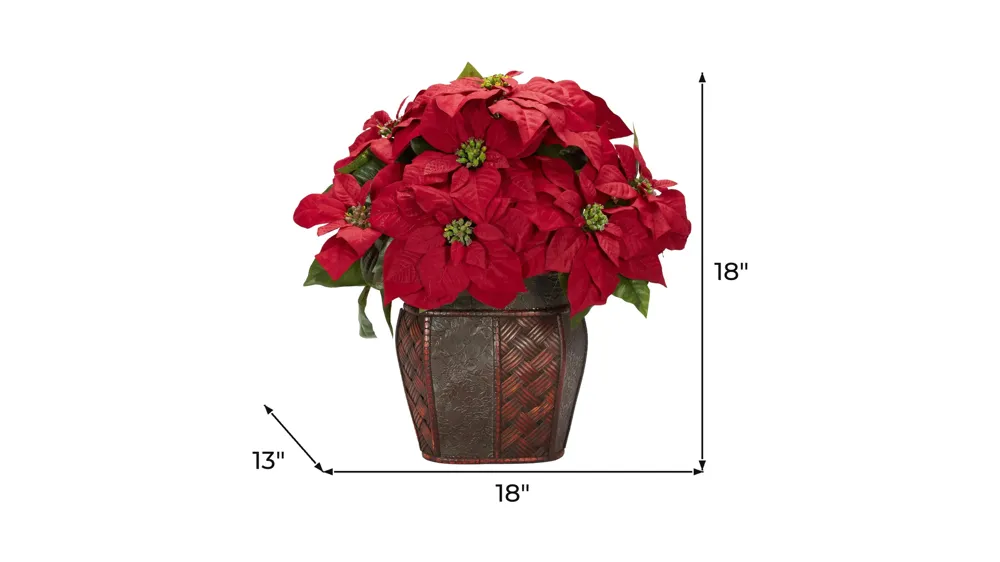Poinsettia Artificial Arrangement Dimensions