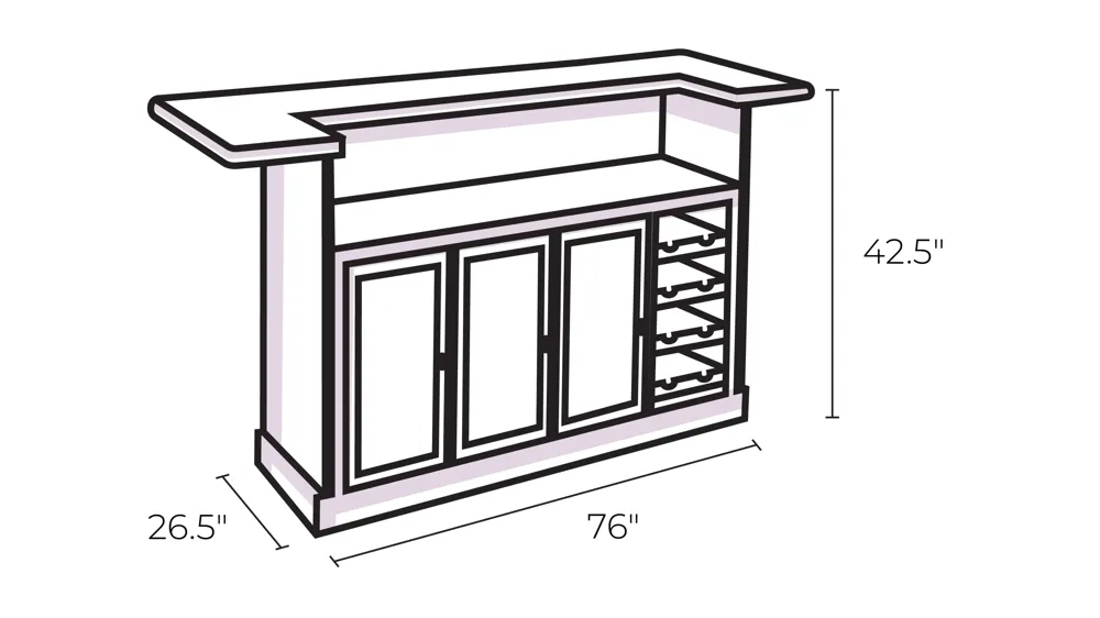 Pueblo 3-pc. Bar Set Dimensions