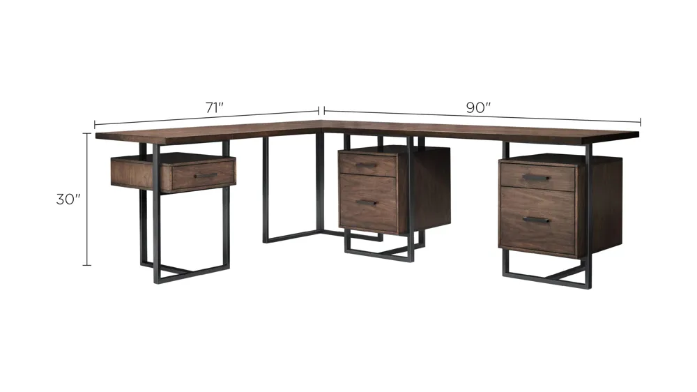 Chester Writing Desk W/ Return Dimensions