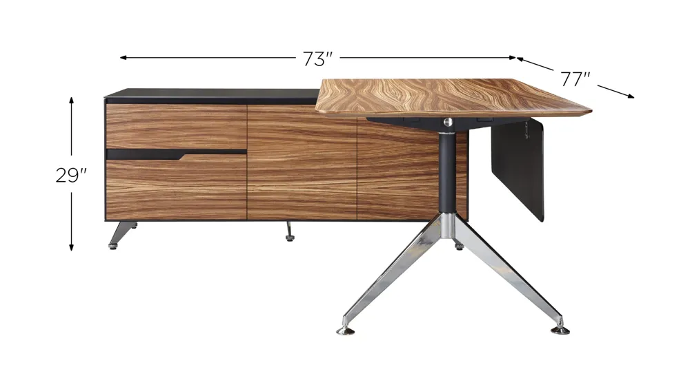 Fernley 400 Executive Desk w. Left Return File Cabinet Dimensions