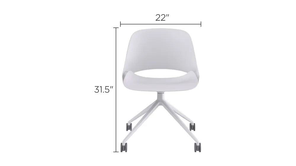 Humanscale Trea Home Office Chair with Casters Dimensions
